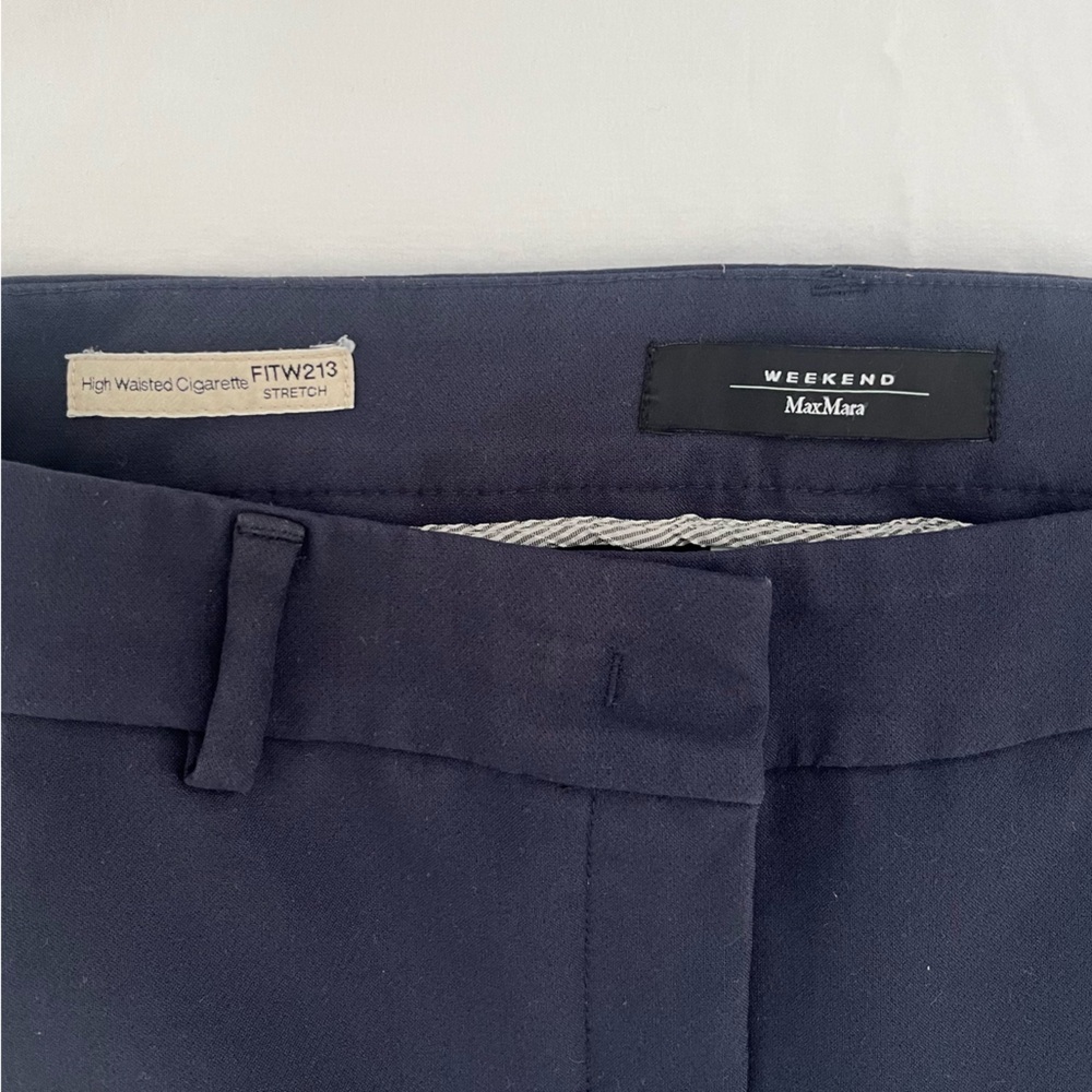 Weekend Max Mara High Waisted Stretch Cigarette Slim Trousers - Picture 4 of 6
